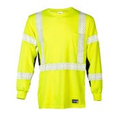ML Kishigo Class 3 Hi-Vis FR Long Sleeve T-Shirt in Lime